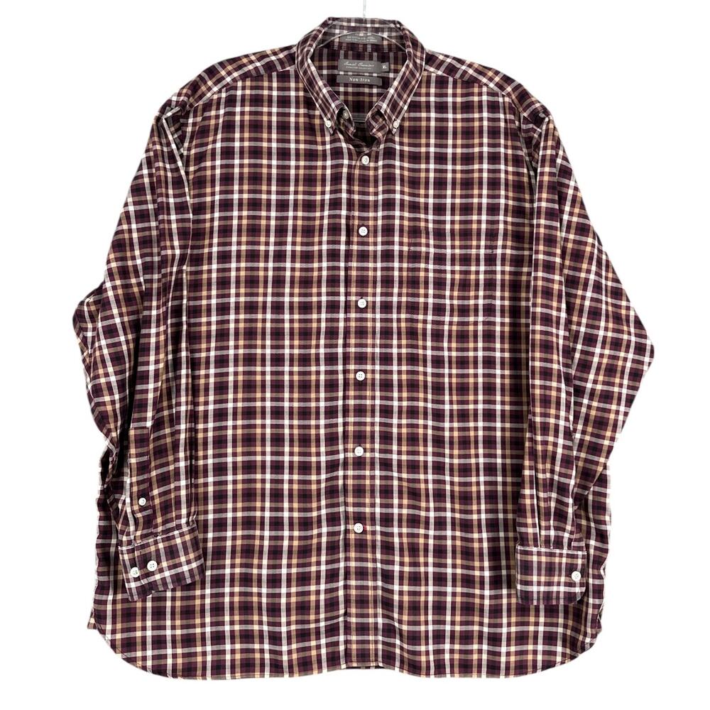 Daniel Cremieux Button Down Purple Plaid Long Sleeve Classic Shirt Mens‎ XL